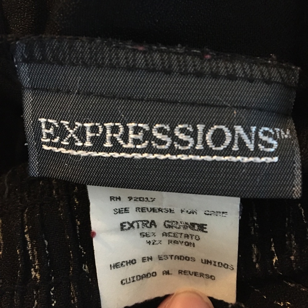 🎁2/$12 EXPRESSIONS XL BLACK DRAWSTRING WIDE LEG PANTS - Picture 5 of 6